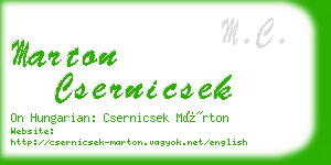 marton csernicsek business card